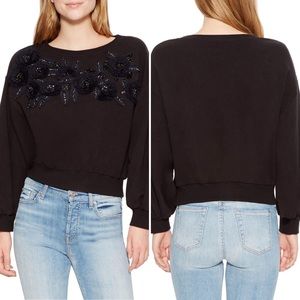 Parker NY Lucinda Puff Sleeve Metallic Sweatshirt
